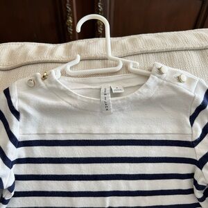 Janie and Jack Navy and White Striped Long Sleeve Tee